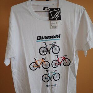 New WIth Tags Uniqlo "The Brands" Bianchi Oltre XR4 T-Shirt Sz Mens L
